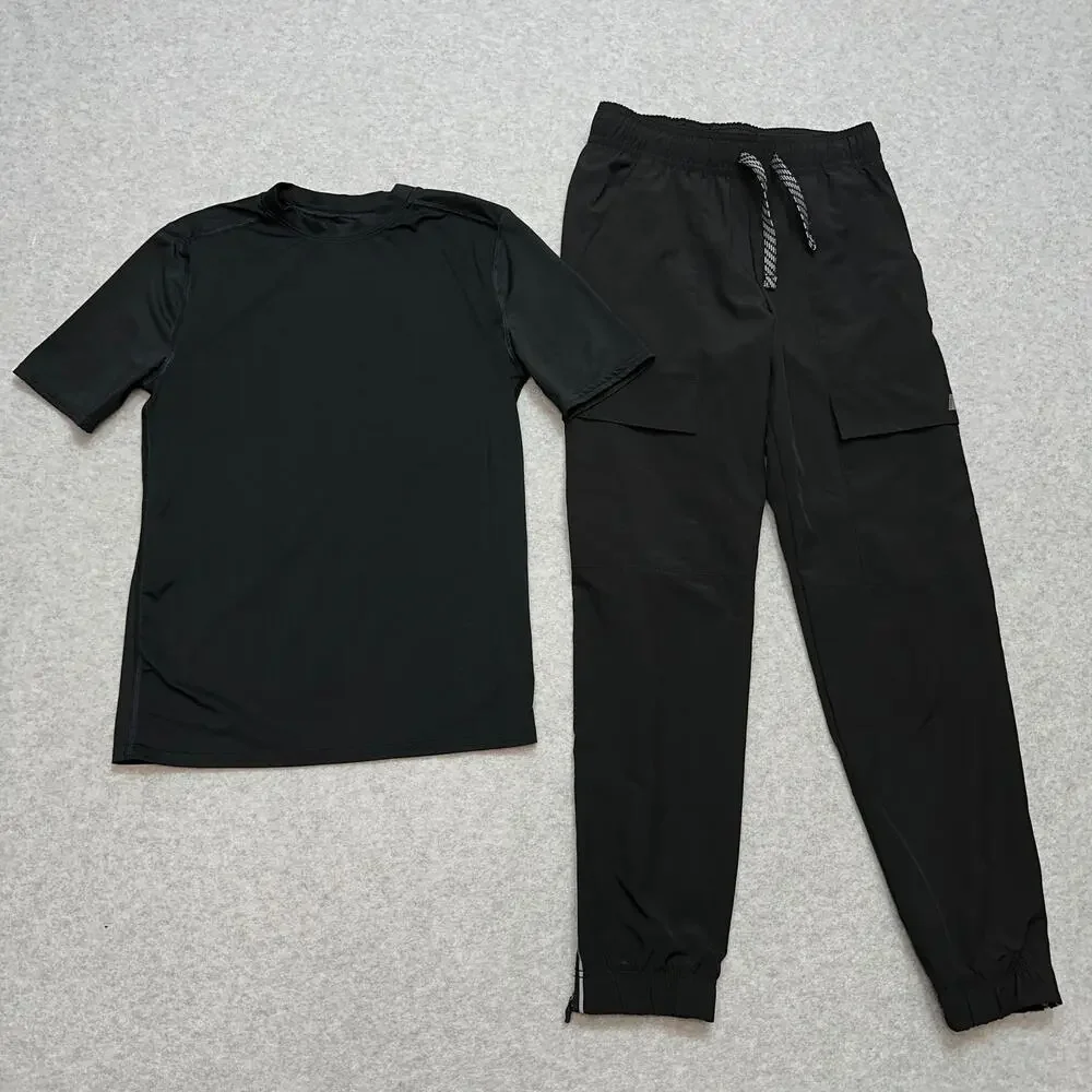 Russell Athletic Shirt Pants Bundle Boys L/XL Activewear Black Stretch Sporty